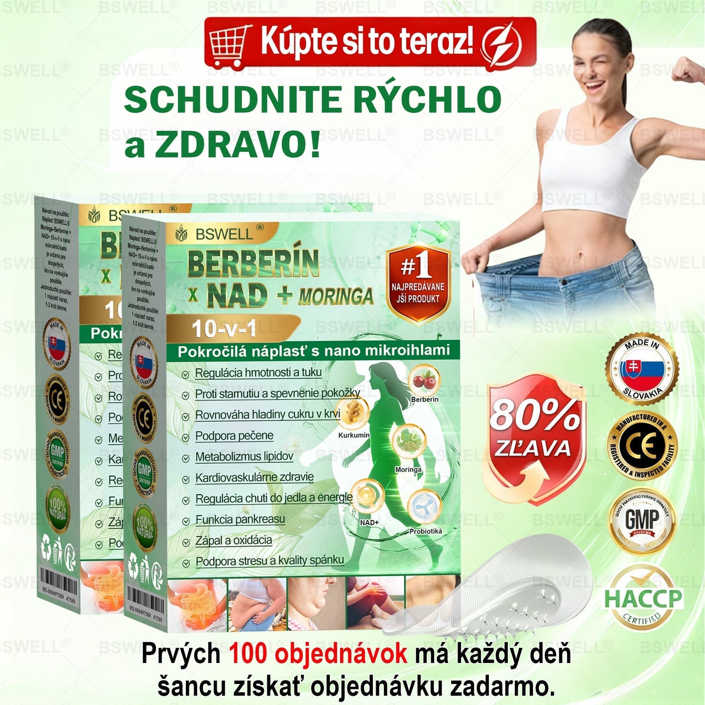 📢📢📢BSWELL® Nano mikronidla chudnúci náplasť (Rýchlo raz denne, viditeľné zmeny do 28 dní) ✨ Pre obezitu, kardiovaskulárne zdravie, cukrovku, spánkovú apnoe, zdravie kĺbov, problémy s kĺbmi a ďalšie