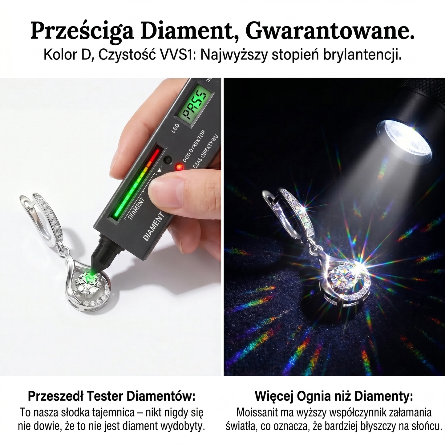 🔥 90% ZNIŻKI TYLKO DZIŚ: Kolczyki z 1-karatowym „tańczącym” moissanitem – czyste srebro S925, komfort i blask, na który zasługujesz 💖