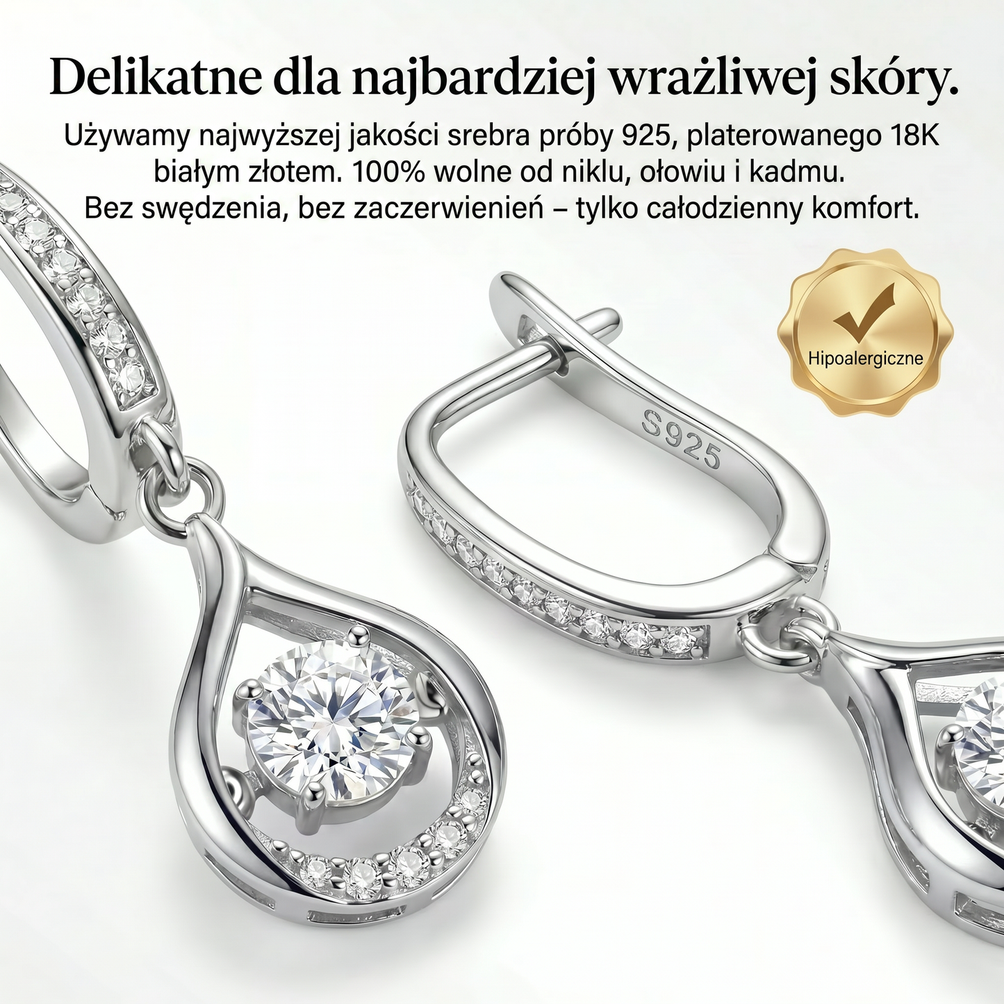 🔥 90% ZNIŻKI TYLKO DZIŚ: Kolczyki z 1-karatowym „tańczącym” moissanitem – czyste srebro S925, komfort i blask, na który zasługujesz 💖