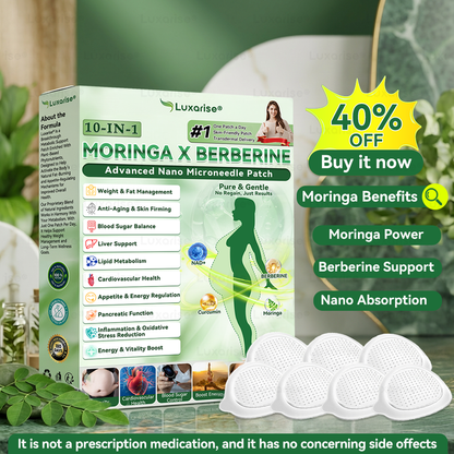 🔥𝑶𝒇𝒇𝒊𝒄𝒊𝒂𝒍 𝑺𝒕𝒐𝒓𝒆✅𝑳𝒖𝒙𝒂𝒓𝒊𝒔𝒆® Moringa Berberine × NAD⁺ 10-in-1 Nano Microneedle Patch