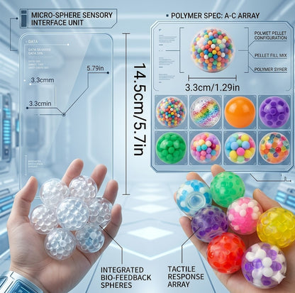 Advanced Bio-Feedback Micro-Sphere System - 4-Pack Precision-Engineered Sensory Stress Relief Spheres
