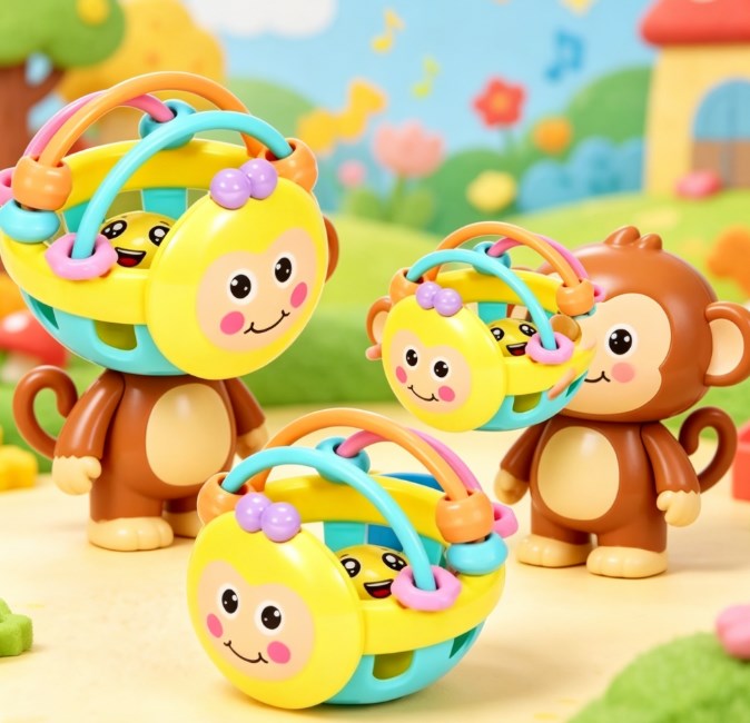 Baby Soft Teething Rattle Ball - Educational Sensory Toy for Newborns, Safe Teether & Grasping Toy for Infants, Develops Motor Skills & Early Learning