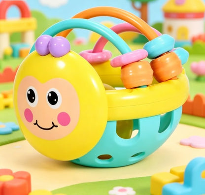 Baby Soft Teething Rattle Ball - Educational Sensory Toy for Newborns, Safe Teether & Grasping Toy for Infants, Develops Motor Skills & Early Learning