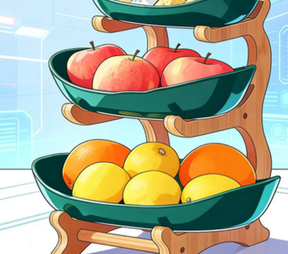 Creative Modern 2/3 Tier Fruit Basket - Aesthetic Plastic Serving Stand for Cakes, Snacks & Sweets - Decorative Tiered Tray for Coffee Table & Wedding