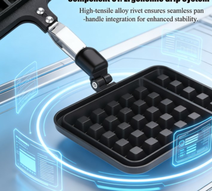 Easy-to-Use Stovetop Belgium Waffle Maker - Non-Stick Aluminum Baking Mold for Waffles - Manual Square Waffle Griddle with Even Heat Distribution