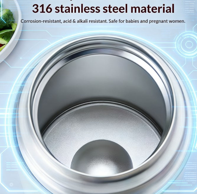 High-Performance Thermal Food Flask, Large Capacity - 316 Grade Stainless Steel Braised Beaker - 12-Hour Heat Retention Bento Box for Healthy Meals