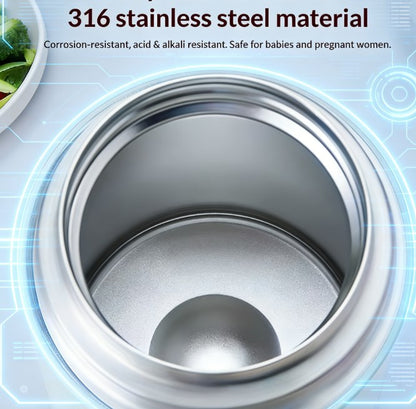 High-Performance Thermal Food Flask, Large Capacity - 316 Grade Stainless Steel Braised Beaker - 12-Hour Heat Retention Bento Box for Healthy Meals