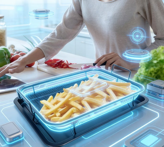 Non-Stick Oven Crisper Tray Set - 360° Air Circulation Mesh Baking Dish - Professional Oil-Free Frying Basket for Crispy Chips & Roast Meat