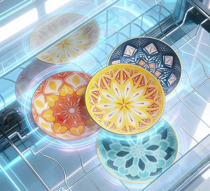 Premium 6PCS Ceramic Bohemia Dessert Plates - Dishwasher, Microwave & Oven Safe - Durable Non-Toxic Appetizer Set for Daily Meals & Parties