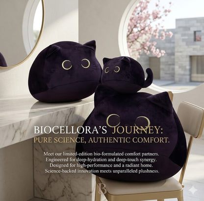Soft Cuddly Black Cat Plush Toy – Decorative Kitten Pillow & Mini Plush Pendant, Cute Stuffed Animal Gift for Kids and Teens