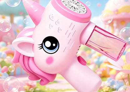 Unicorn Bubble Gun, Automatic Bubble Machine with LED Lights, Kids Electric Soap Blower for Summer Outdoor Parties, Birthday Gifts for Boys & Girls