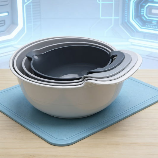Versatile Kitchen Mixing & Washing Bowl Set - 3/4 PCS Plastic Salad Bowl for Fruit, Vegetables & Pasta - Durable Lightweight Cooking Basin Set