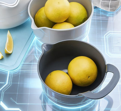 Versatile Kitchen Mixing & Washing Bowl Set - 3/4 PCS Plastic Salad Bowl for Fruit, Vegetables & Pasta - Durable Lightweight Cooking Basin Set