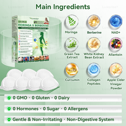 🔥𝑶𝒇𝒇𝒊𝒄𝒊𝒂𝒍 𝑺𝒕𝒐𝒓𝒆✅𝑳𝒖𝒙𝒂𝒓𝒊𝒔𝒆® Moringa Berberine × NAD⁺ 10-in-1 Nano Microneedle Patch